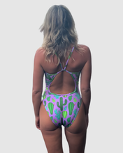 Load image into Gallery viewer, Prickly Business Thin Strap One Piece Women's Swimsuit Salty Johnson AU