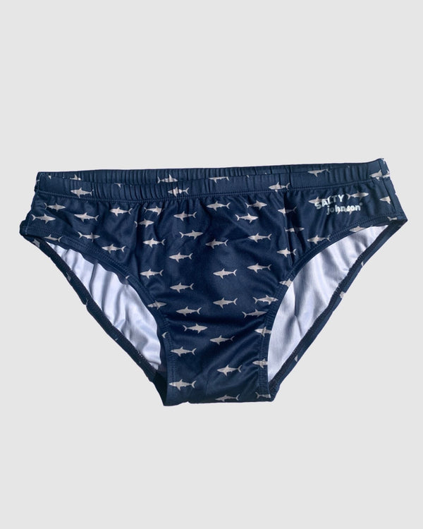 WHITE POINTER – Men's Swim Briefs | Sustainable UPF50+ Swimwear Salty Johnson