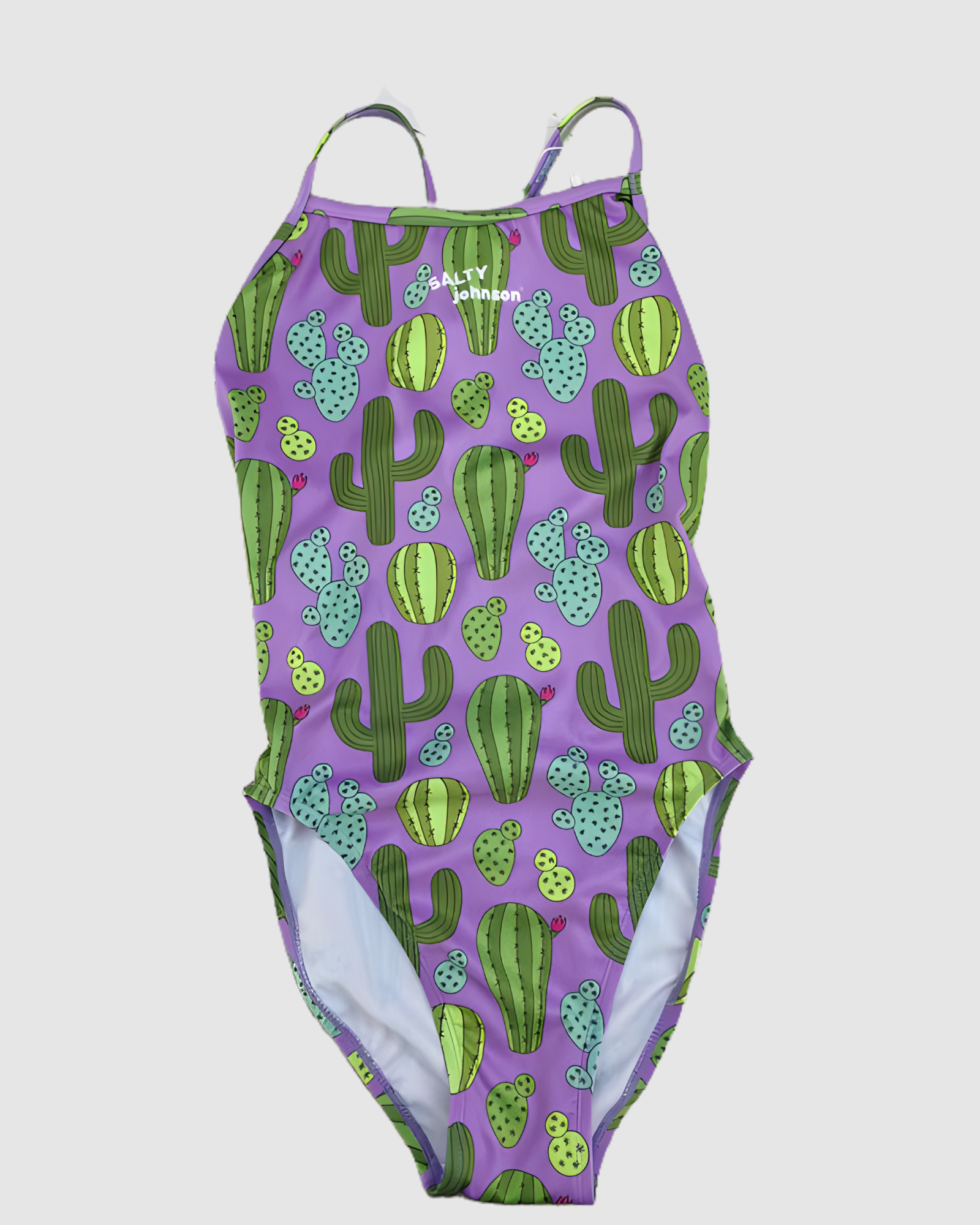 Prickly Business print one-piece, fully lined womens swimwear, Salty Johnson