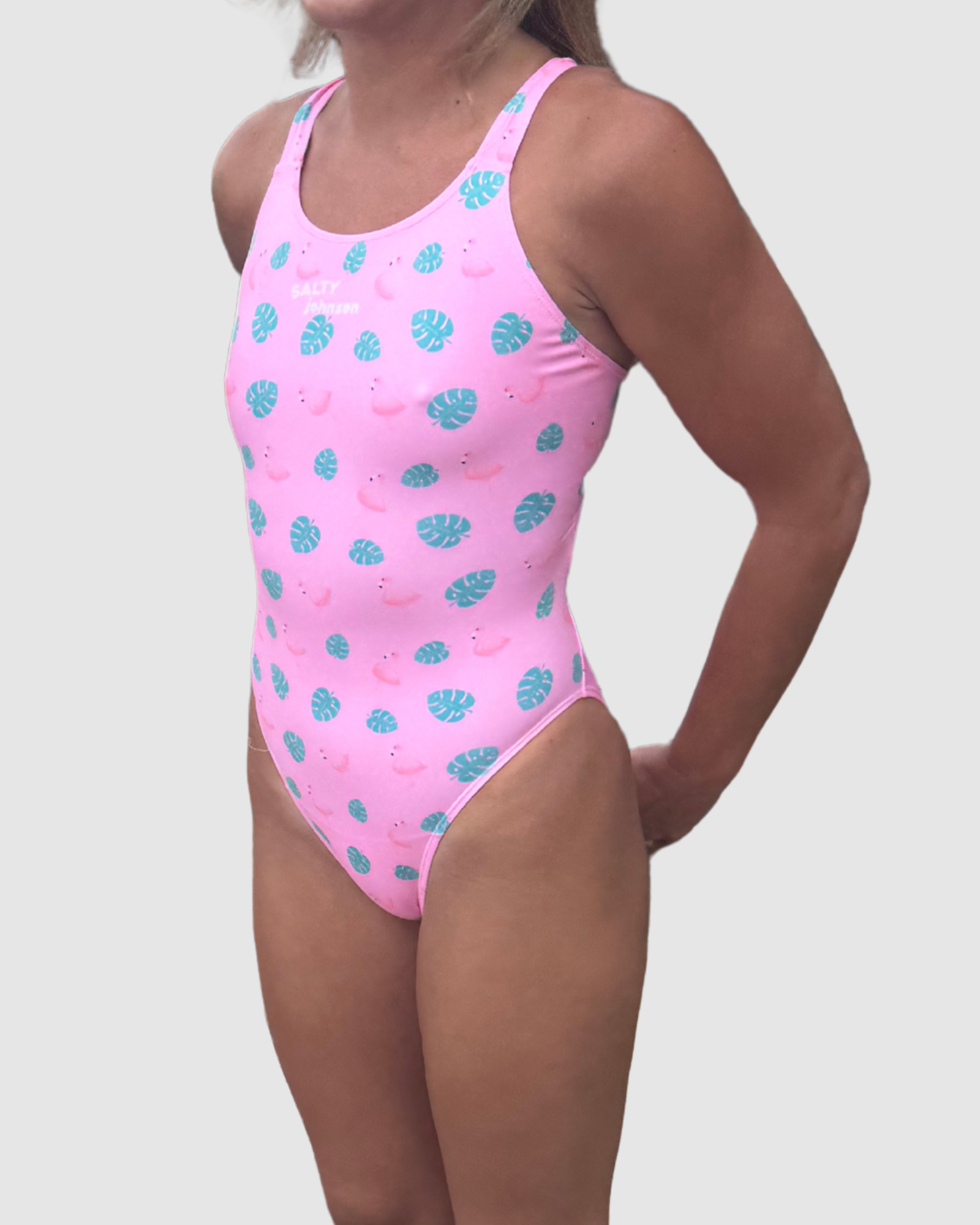 Leaves Thick Strap One Piece Women's Swimsuit Salty Johnson AU