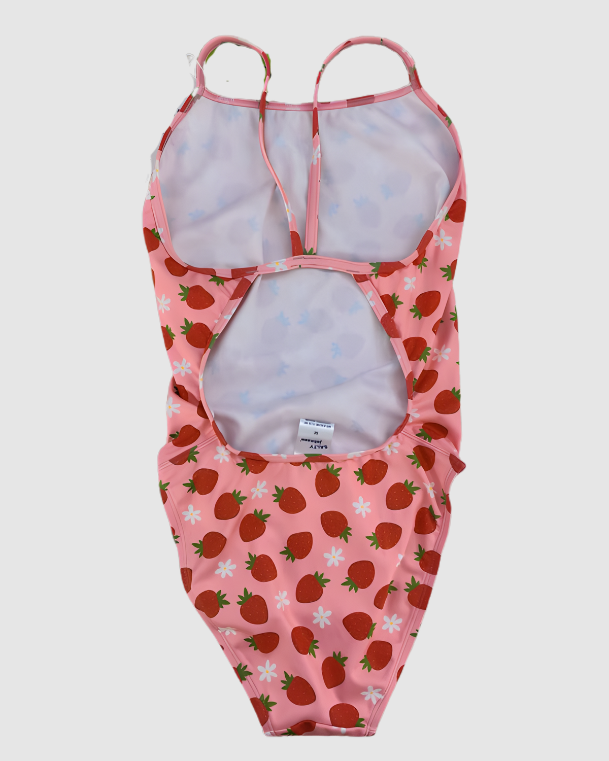 Strawberry Fields thin strap swimsuit in strawberry print, Salty Johnson
