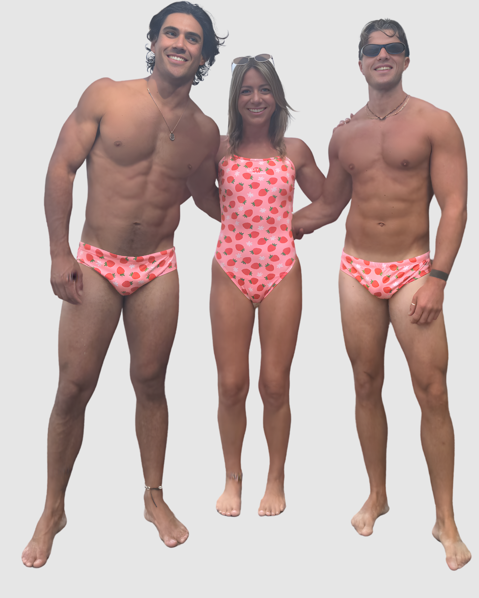 Strawberry Fields print one-piece, fully lined womens swimwear, Salty Johnson