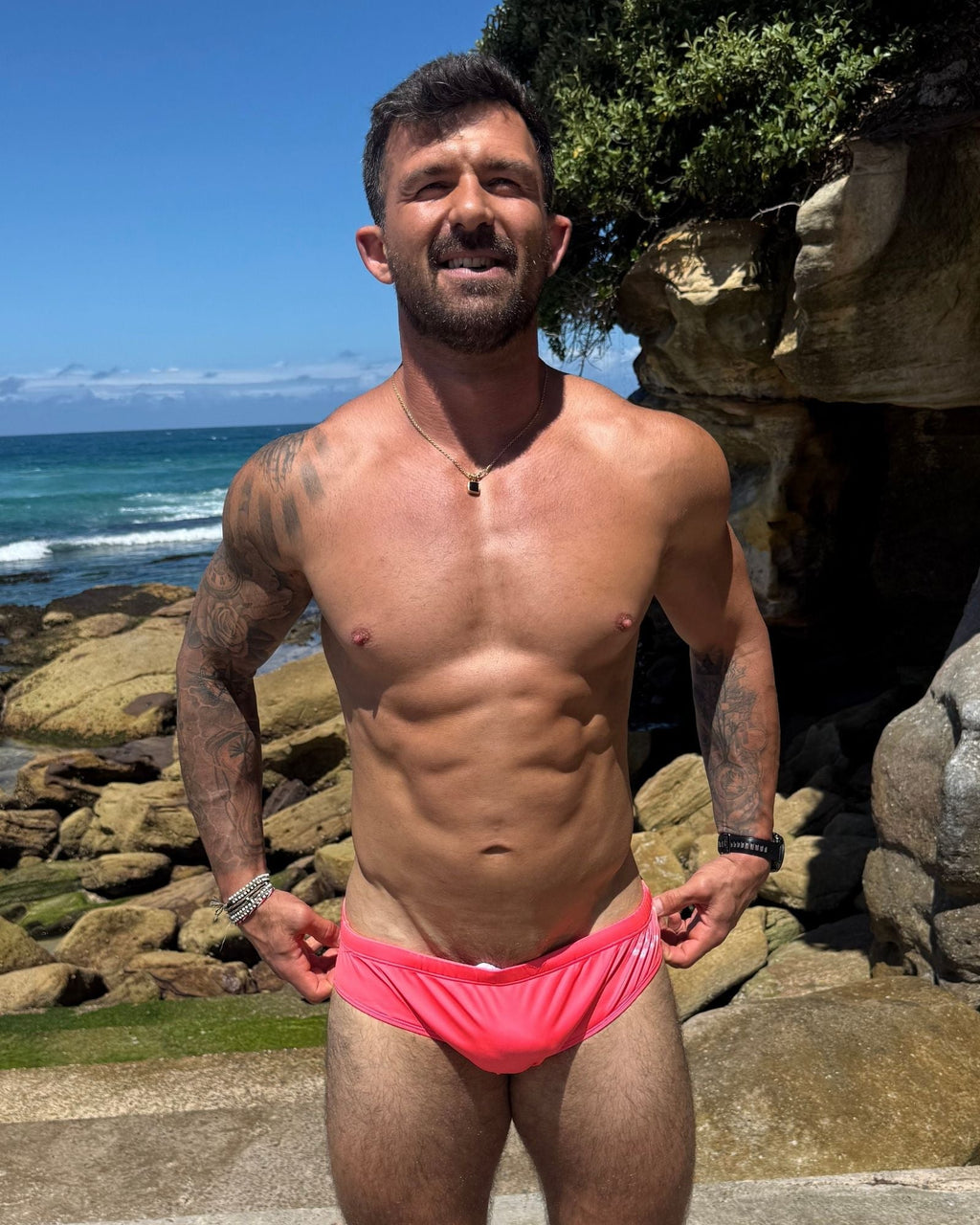 CLASSICS WATERMELON – Men's Swim Briefs | Sustainable UPF50+ Swimwear Salty Johnson