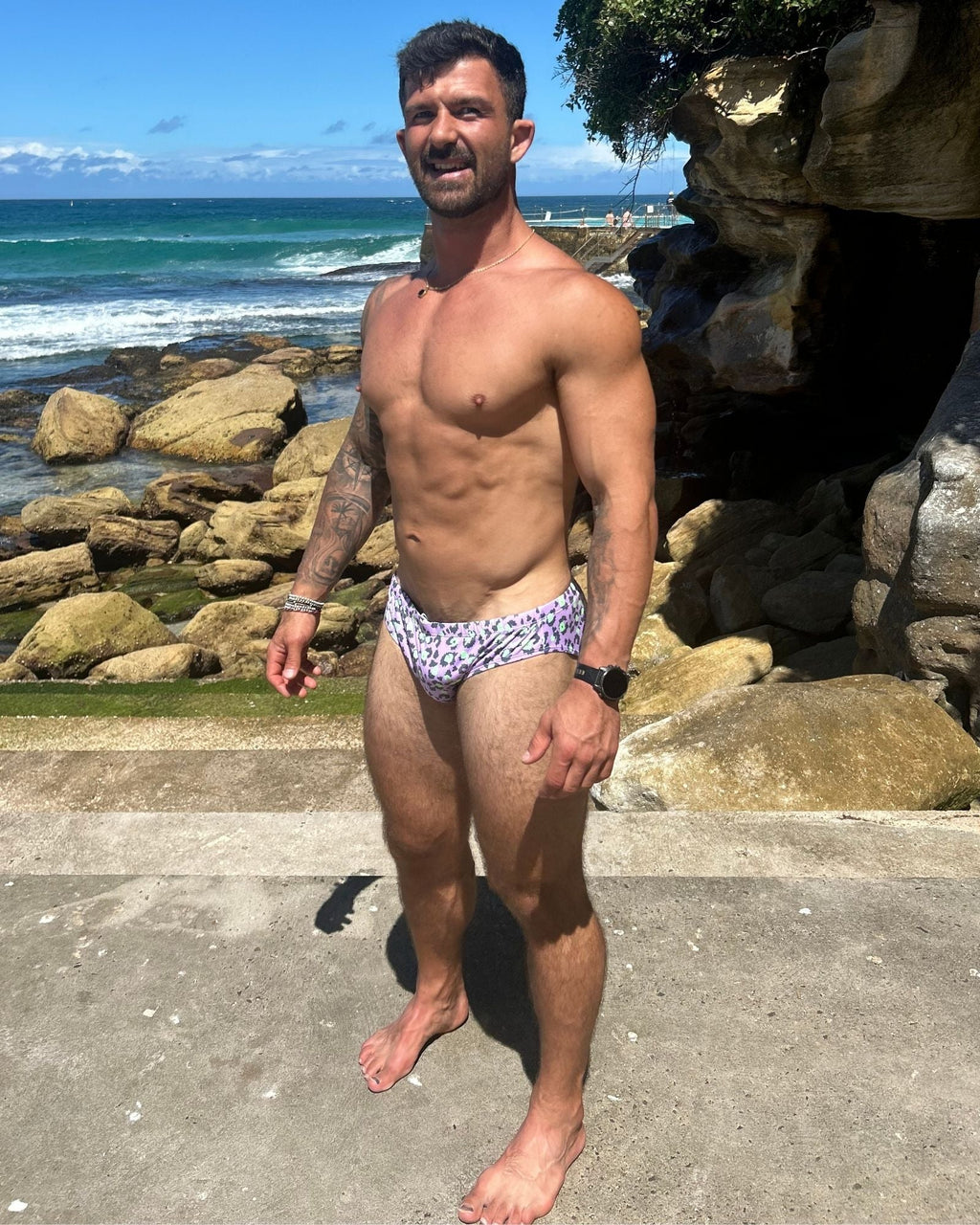 PURPLE PATCH – Men's Swim Briefs | Sustainable UPF50+ Swimwear Salty Johnson