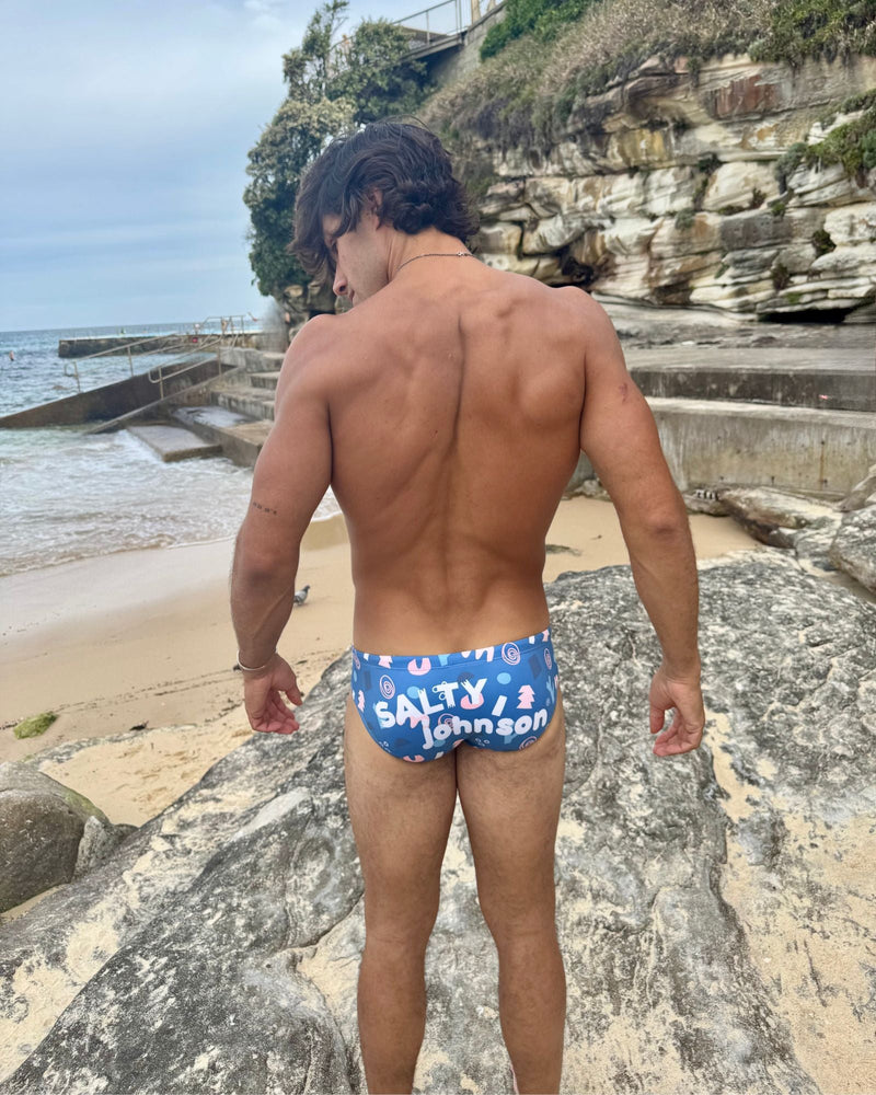 SQUIGGLES – Men's Swim Briefs | Sustainable UPF50+ Swimwear Salty Johnson