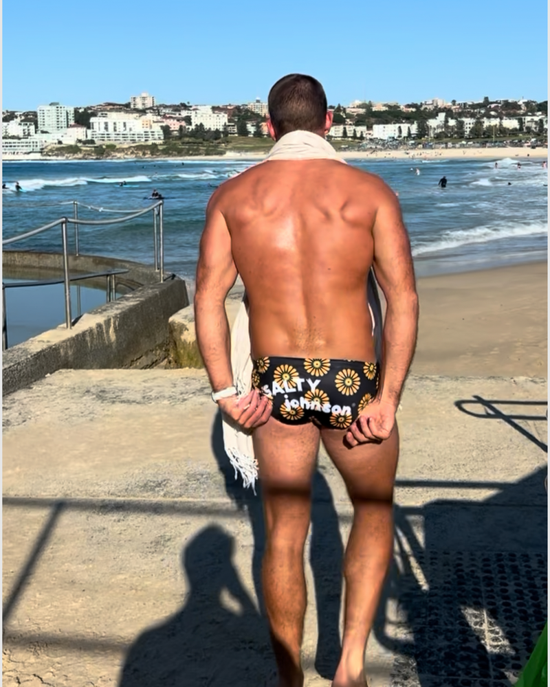 RETRO BLOOM – Men's Swim Briefs | Sustainable UPF50+ Swimwear Salty Johnson