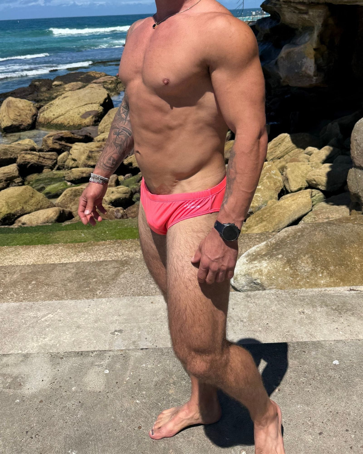CLASSICS WATERMELON – Men's Swim Briefs | Sustainable UPF50+ Swimwear Salty Johnson