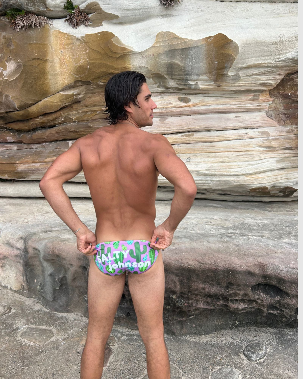 PRICKLY BUSINESS – Men's Swim Briefs | Sustainable UPF50+ Swimwear Salty Johnson