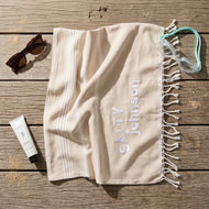 Salty Johnson Turkish Beach Towel – Sand Stripe Salty Johnson