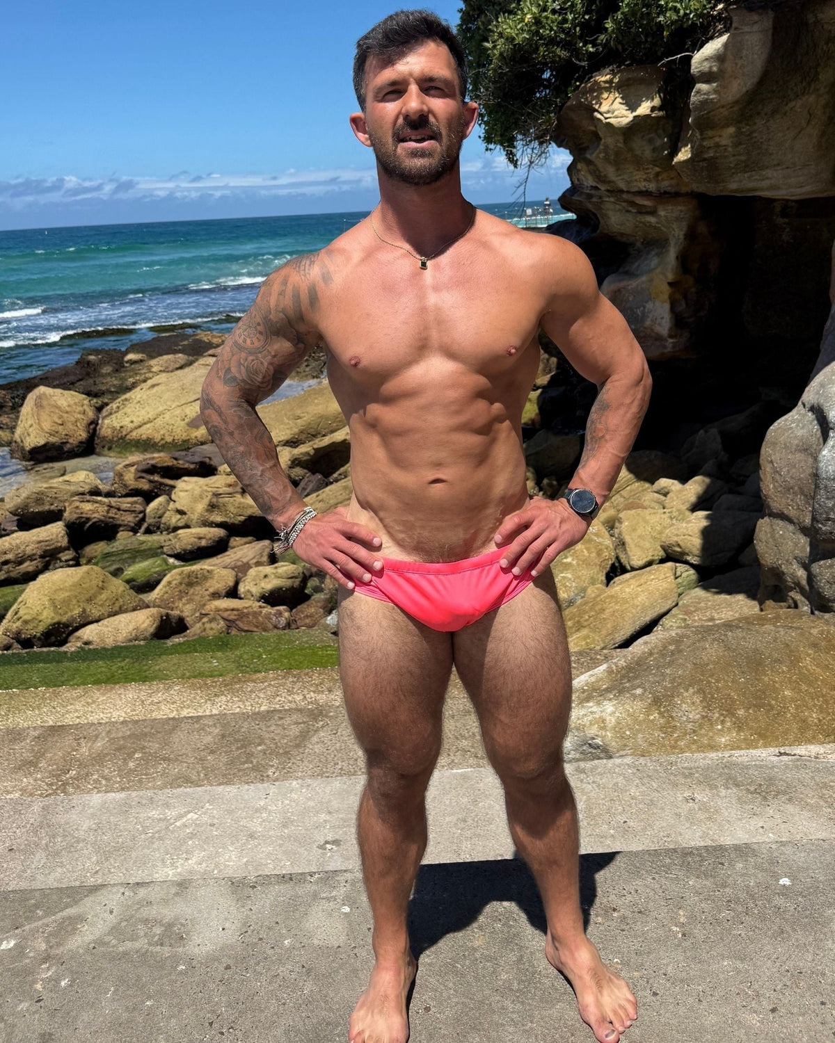 CLASSICS WATERMELON – Men's Swim Briefs | Sustainable UPF50+ Swimwear Salty Johnson