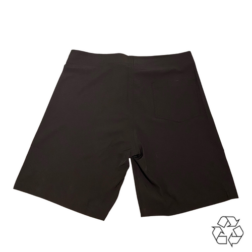 Salty Johnson black sustainable mens board shorts with back pocket and eco-friendly design