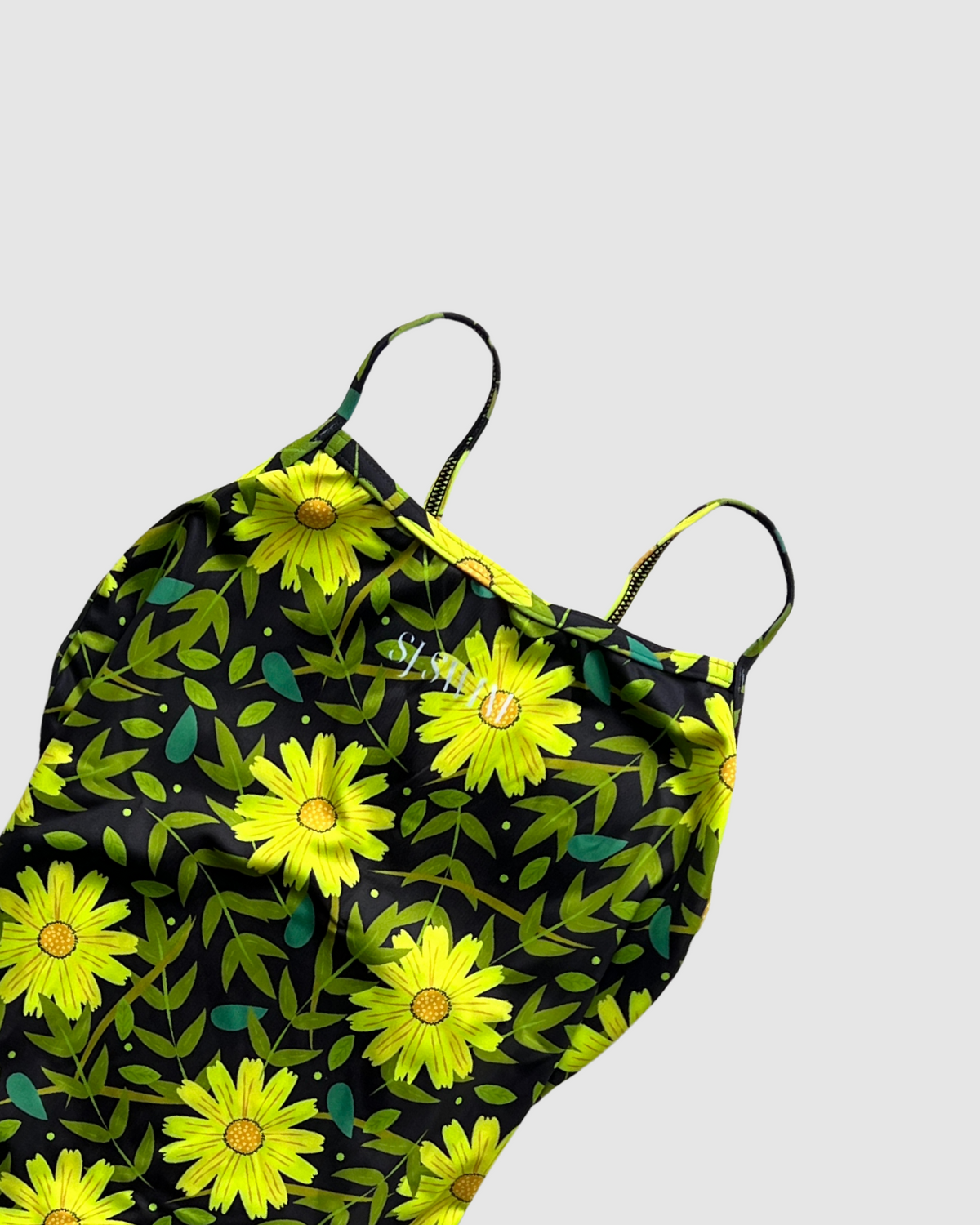 Salty Johnson AU sustainable womens one piece swimsuit with vibrant floral design and adjustable straps